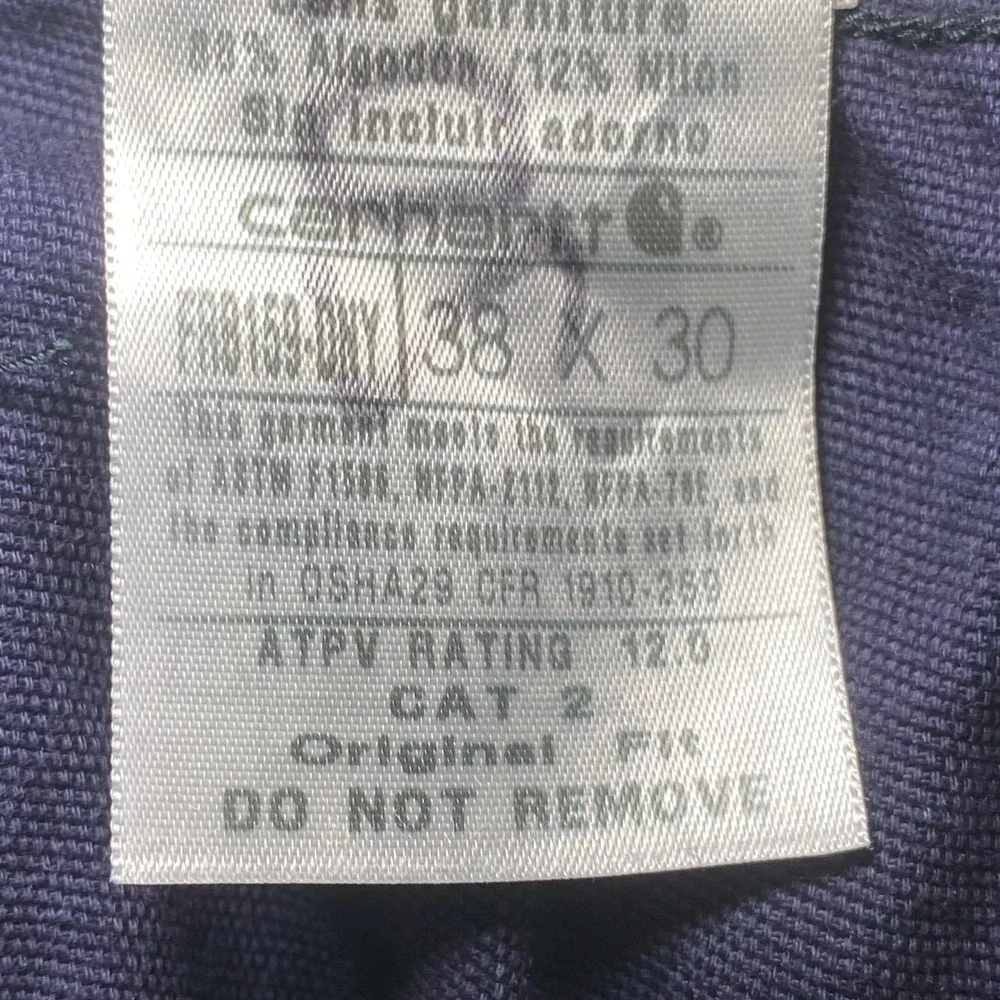 Carhartt FR Original Fit Flame Resistant Work Pants Navy 38x30 CAT 2 NWT